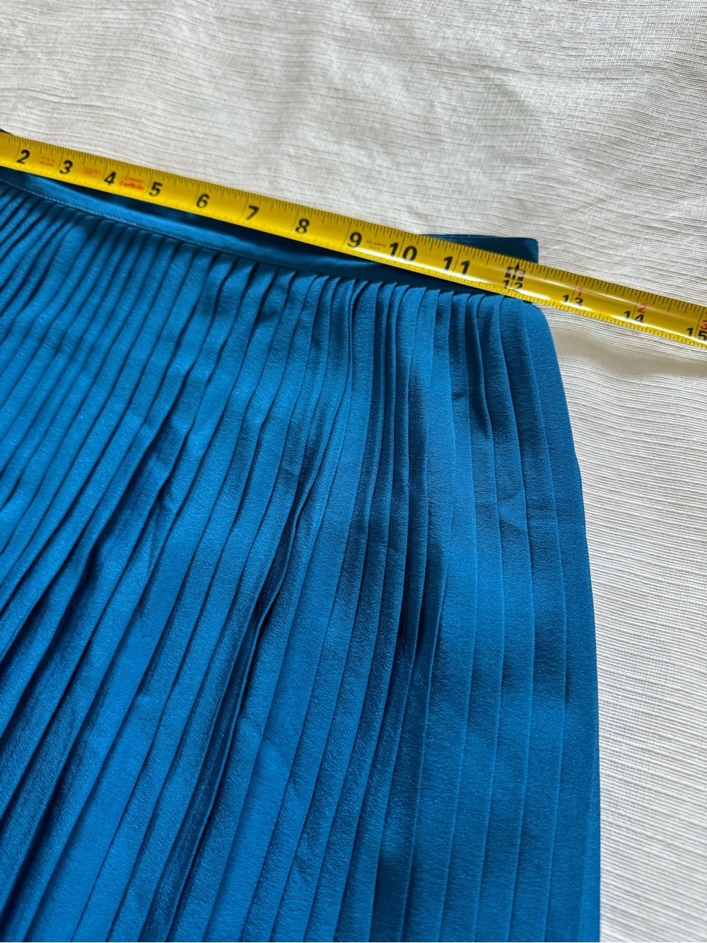 Vintage Serge Nancel Paris Pleated Midi Skirt in Blue Silky size 38 - Picture 5 of 6